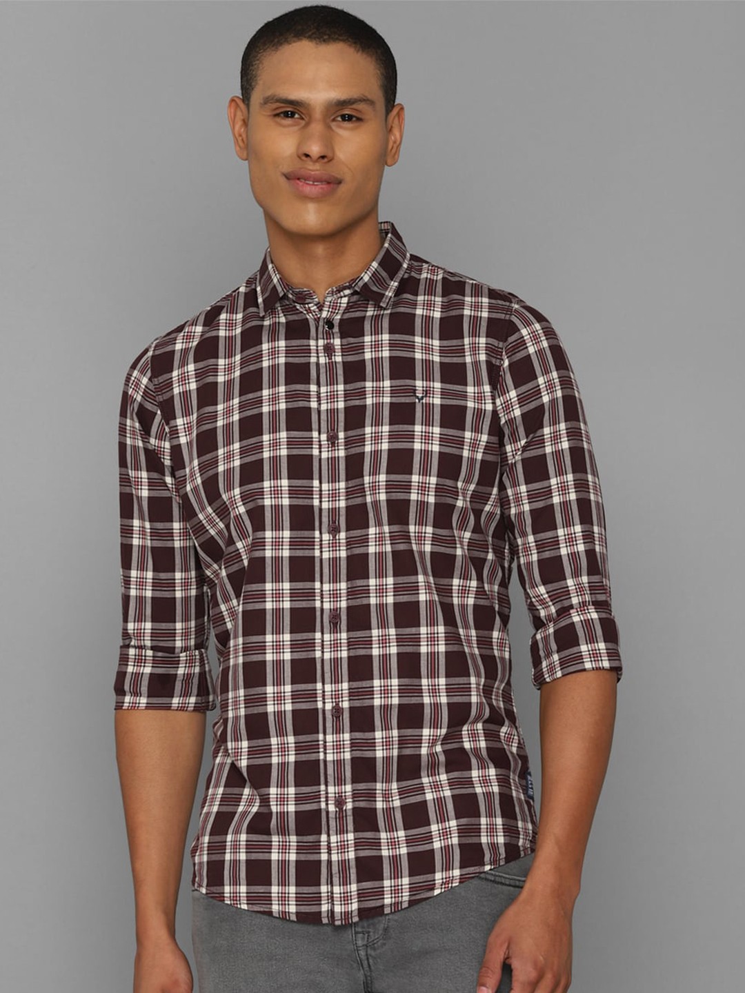 

Allen Solly Sport Men Brown Tartan Checks Pure Cotton Casual Shirt