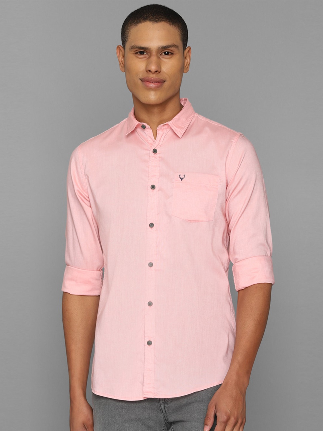 

Allen Solly Sport Men Pink Solid Pure Cotton Casual Shirt