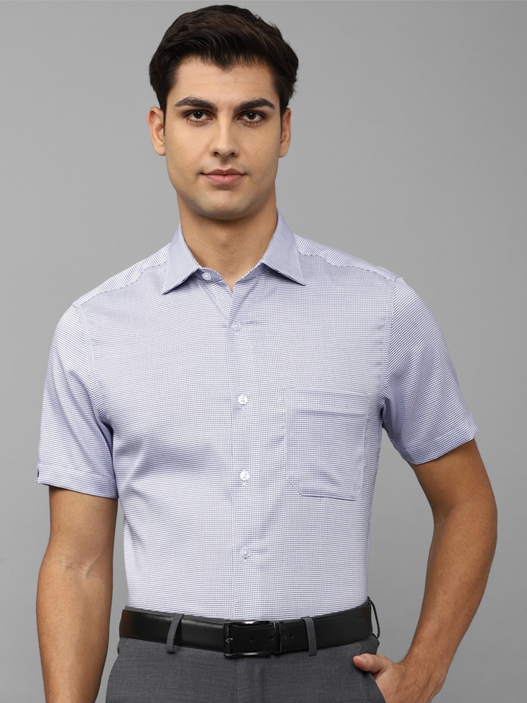 

Louis Philippe Men Blue Cotton Slim Fit Formal Shirt