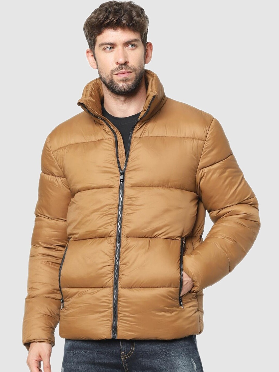 

Celio Men Brown Puffer Jacket