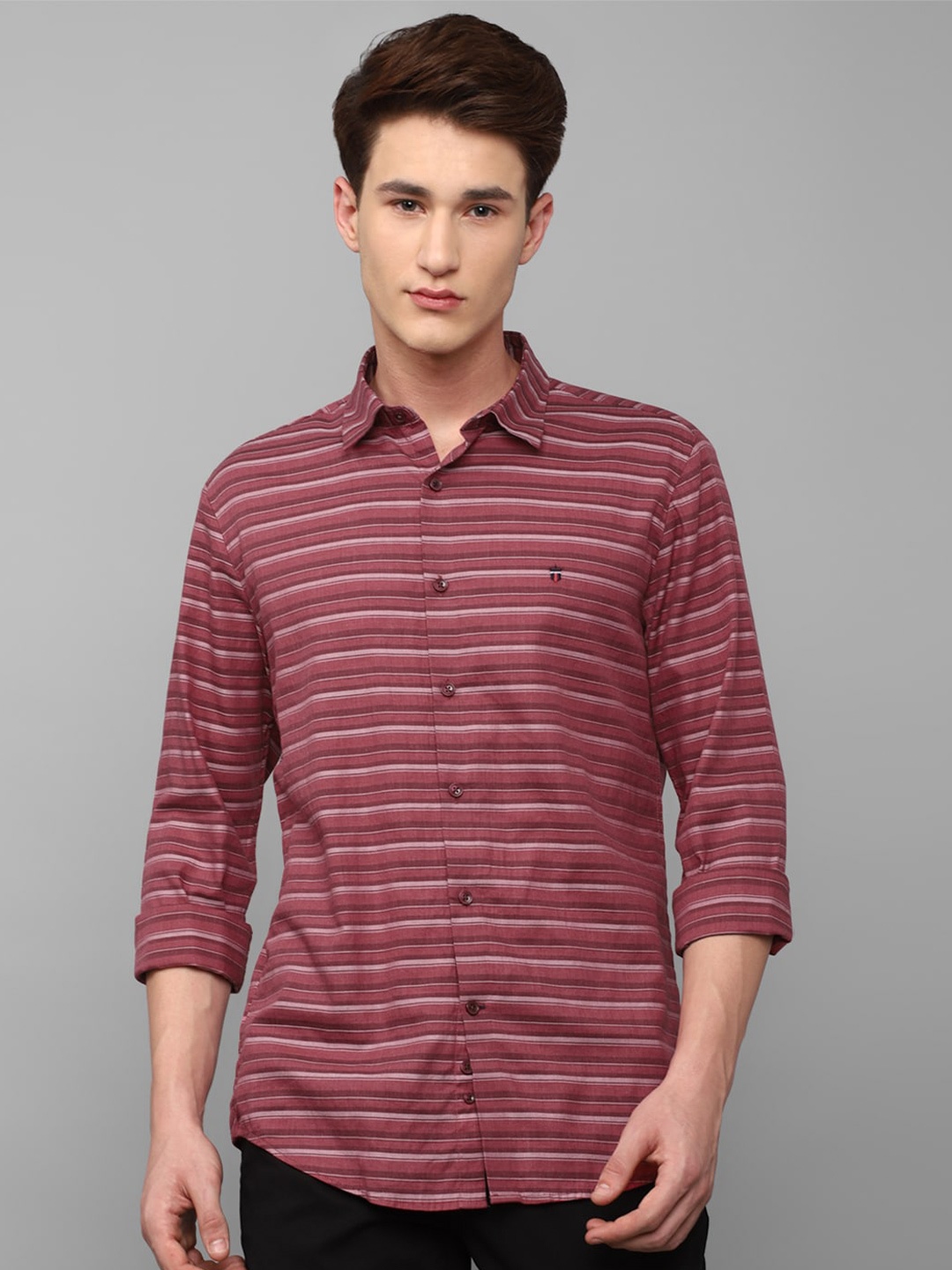 

Louis Philippe Sport Men Horizontal Striped Cotton Casual Shirt, Pink