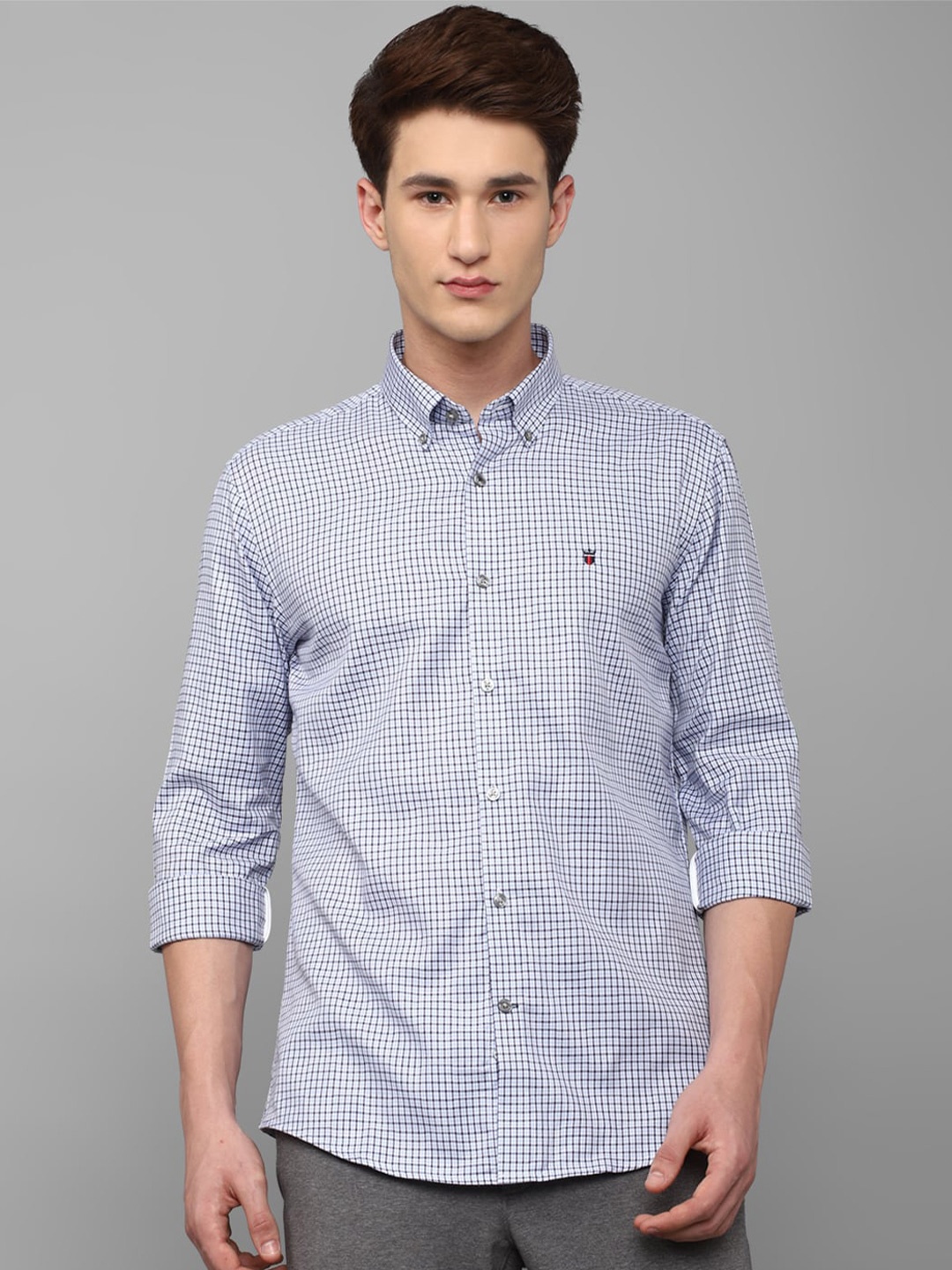 

Louis Philippe Sport Men Blue Slim Fit Micro Checked Pure Cotton Casual Shirt
