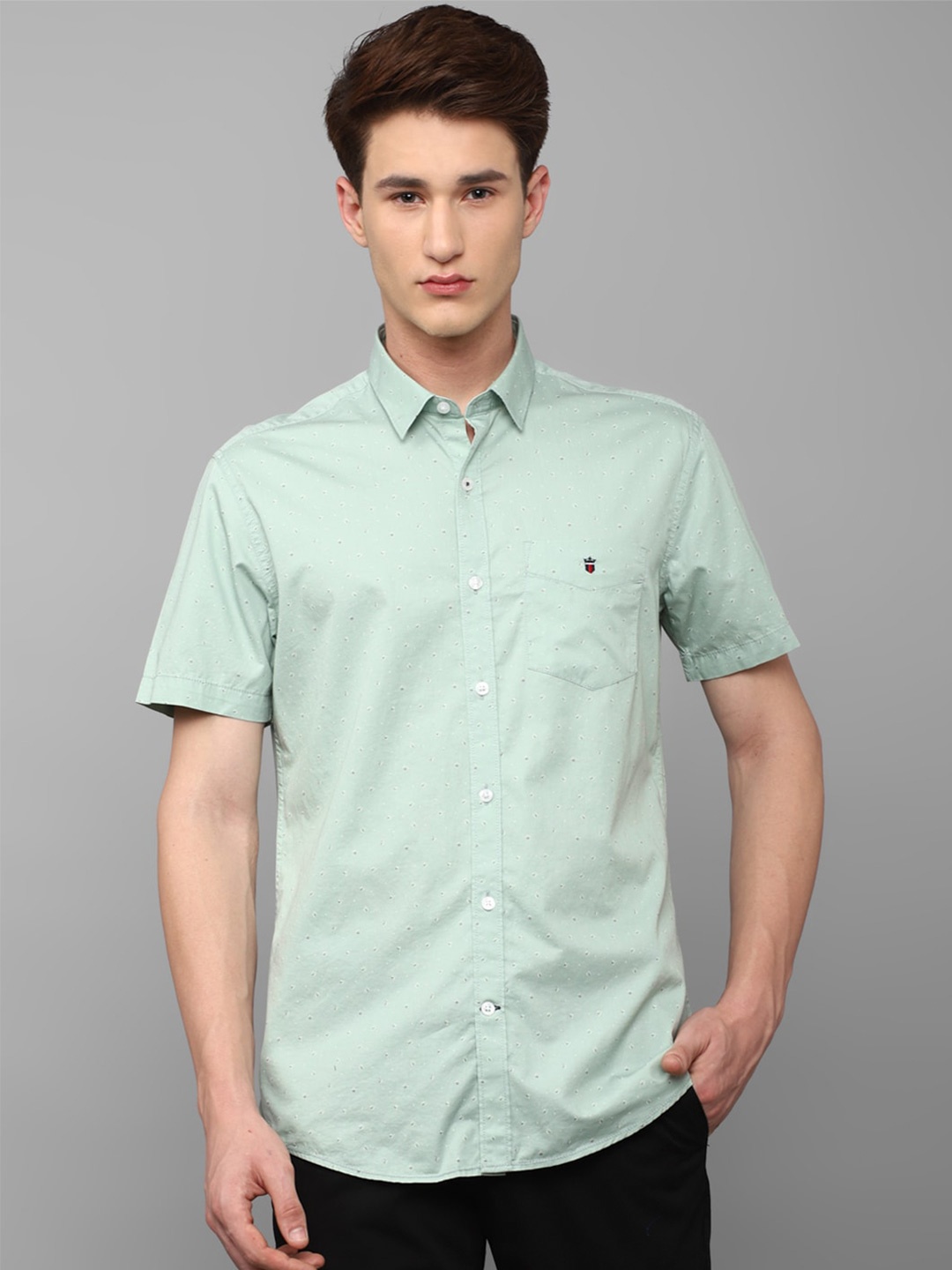 

Louis Philippe Sport Men Slim Fit Printed Pure Cotton Casual Shirt, Green