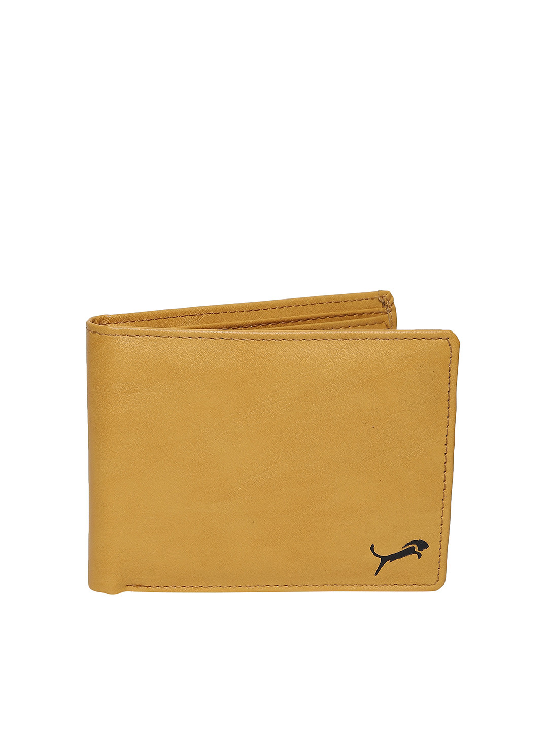 

WILD EDGE Men Tan & Black PU Two Fold Wallet