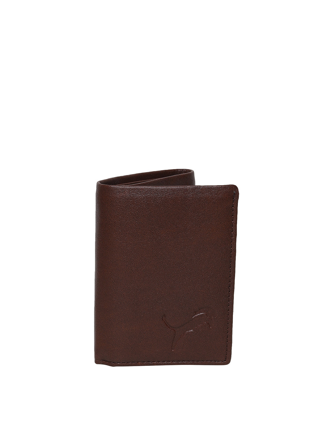 

WILD EDGE Men Brown PU Three Fold Wallet