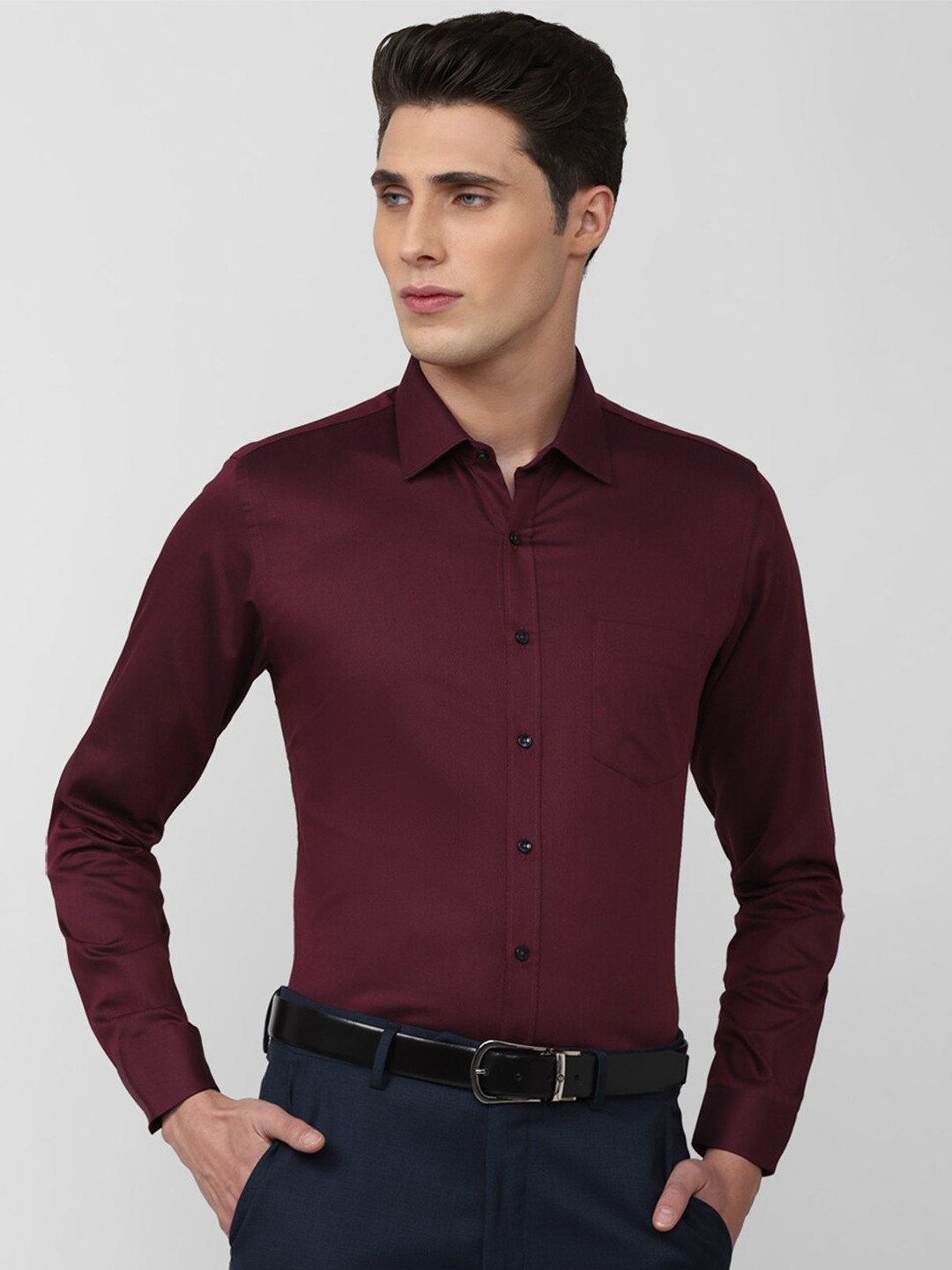 

Van Heusen Men Maroon Slim Fit Formal Shirt