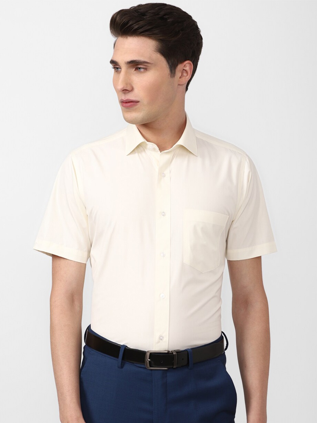 

Van Heusen Men Cream-Coloured Formal Shirt