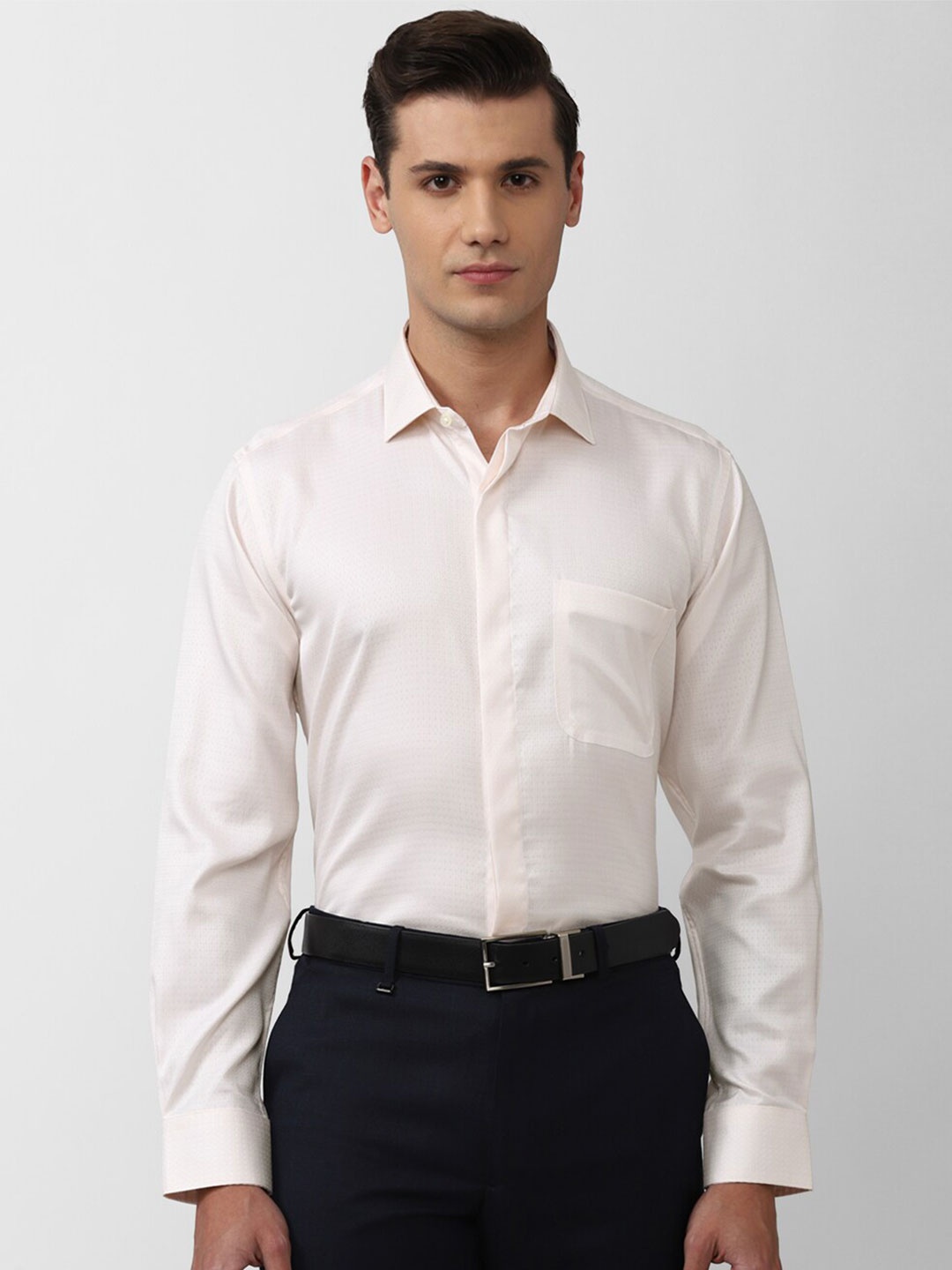 

Van Heusen Men Cream-Coloured Formal Shirt