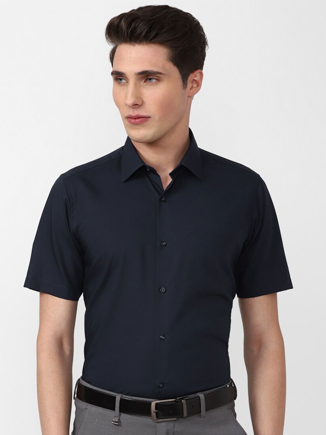 

Van Heusen Men Navy Blue Pure Cotton Formal Shirt