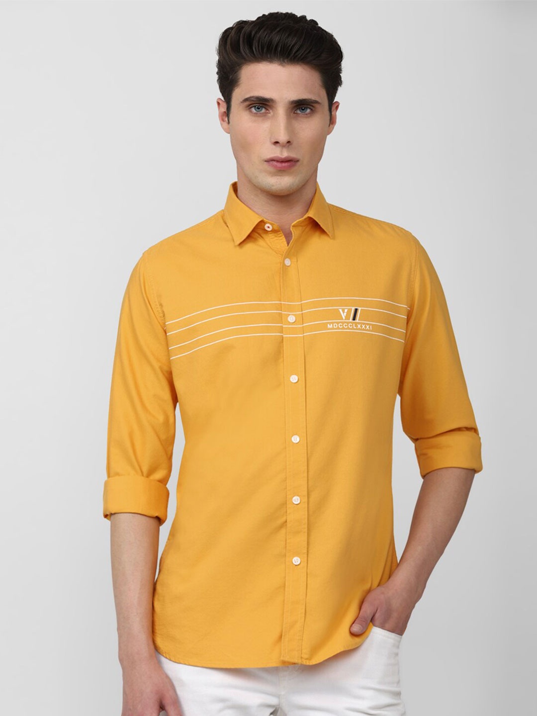 

Van Heusen Sport Men Orange Slim Fit Casual Pure Cotton Shirt