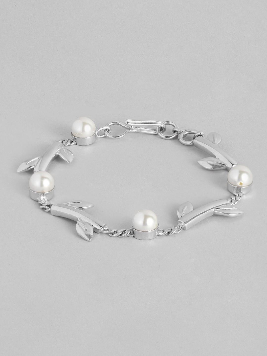 

Onaifa Women Sterling Silver Cubic Zirconia Rhodium-Plated Wraparound Bracelet