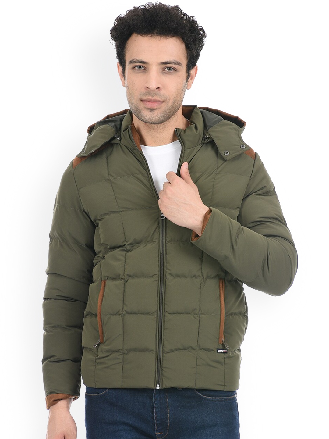 

Cloak & Decker by Monte Carlo Men Green Puffer Hooded Jacket