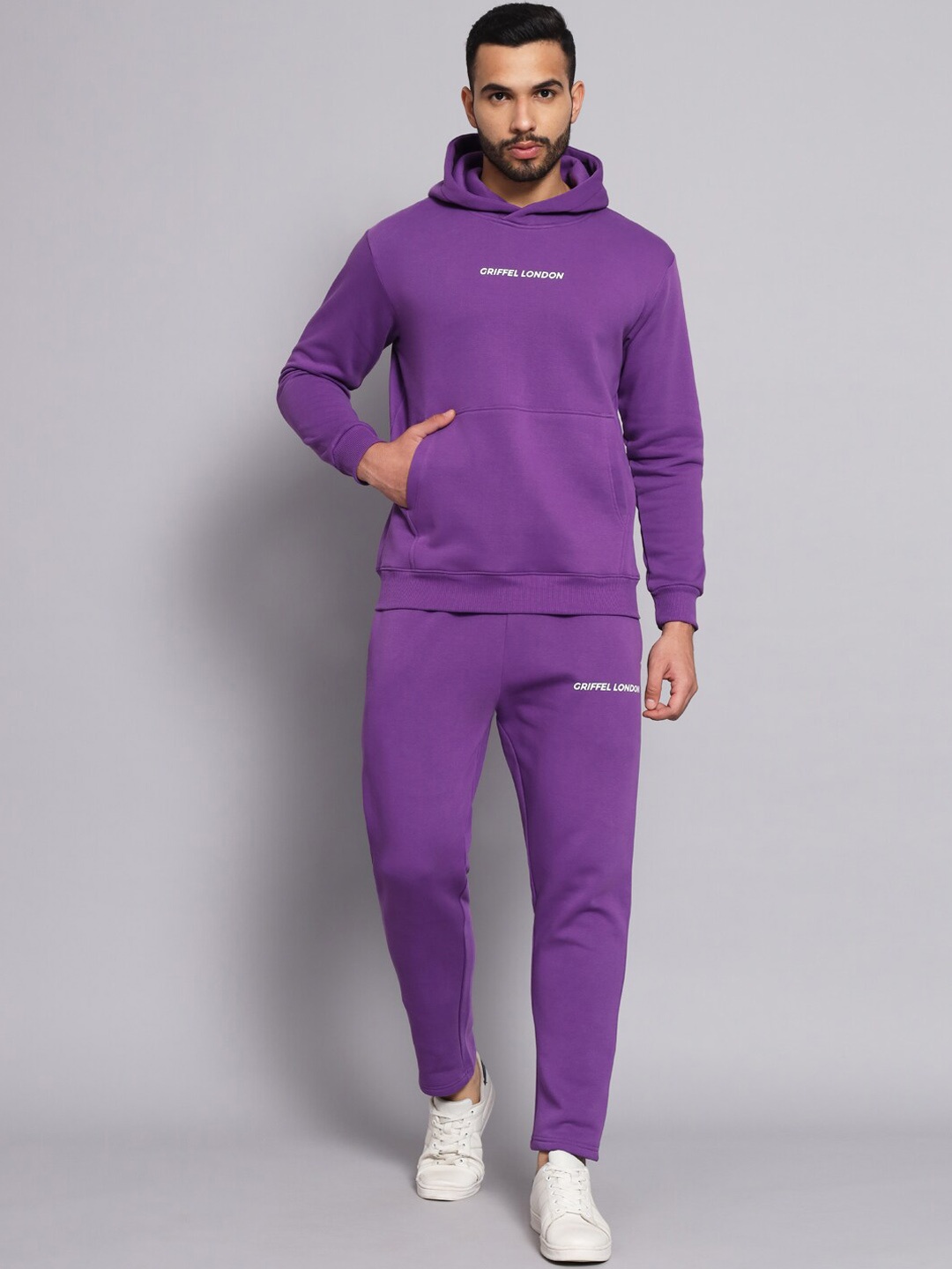 

GRIFFEL Men Purple Sports Tracksuit