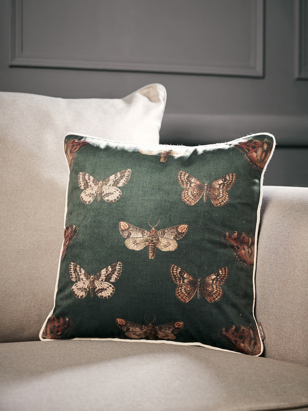 

Pure Home and Living Green & Brown Velvet Square Cushion Covers