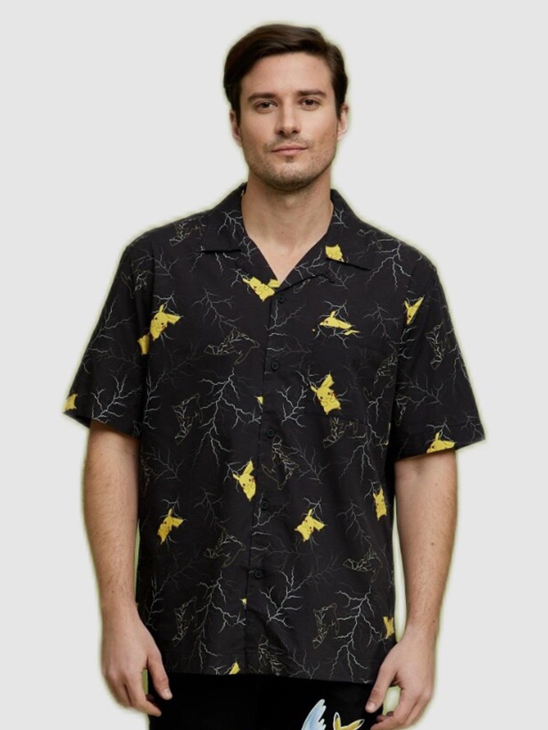 

Celio Men Pokemon Printed Cotton Casual Shirt, Black