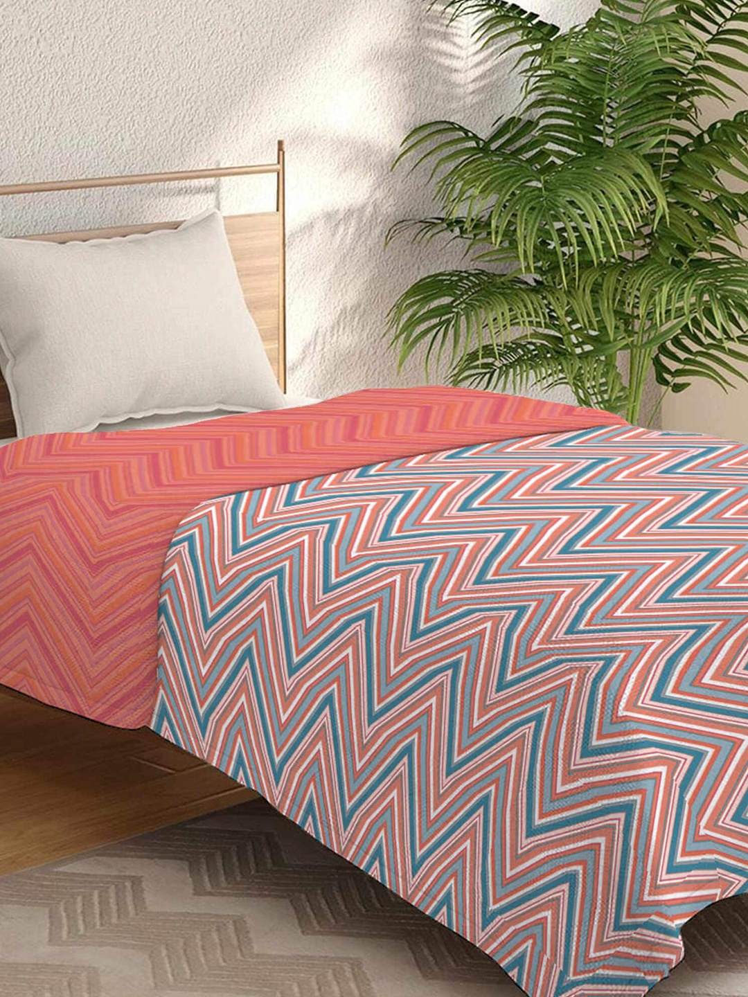 

Trident Orange & White Striped Mild Winter Single Bed Dohar