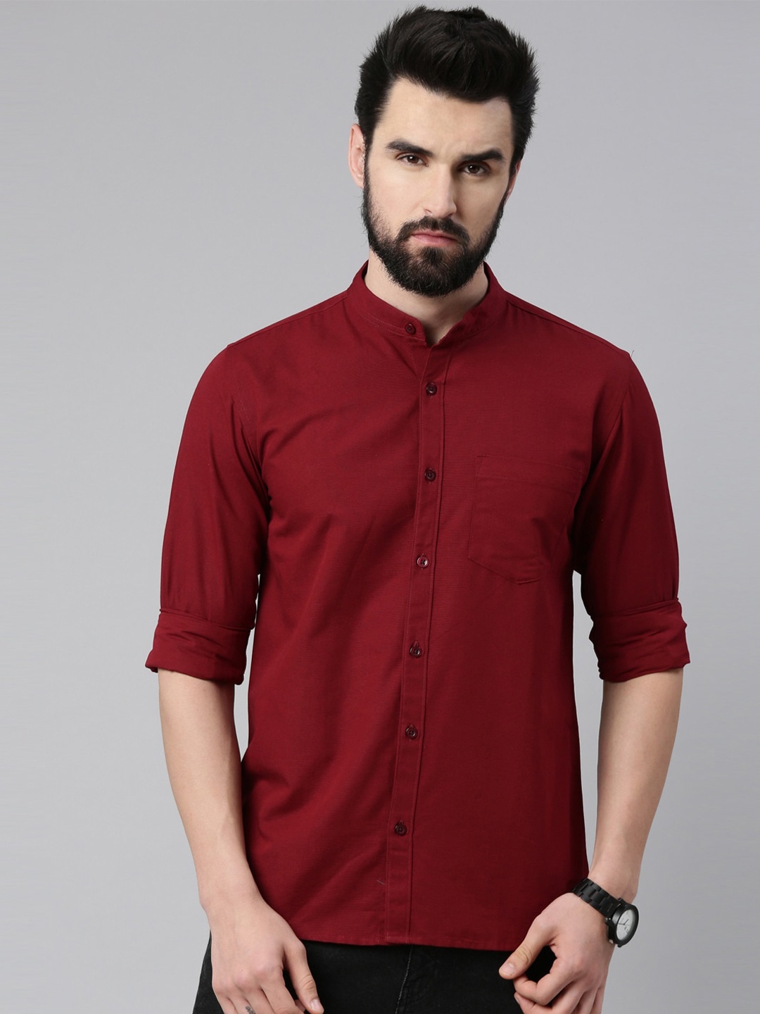 

Kryptic Men Maroon Pure Cotton Casual Shirt