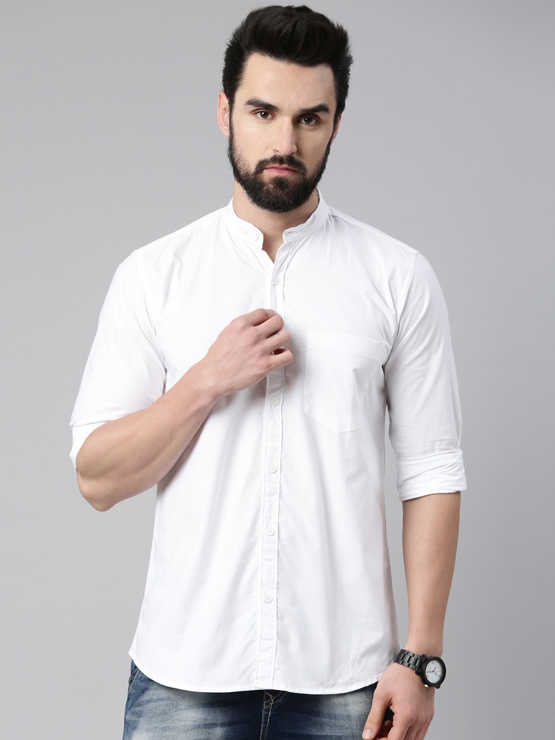 

Kryptic Men White Pure Cotton Casual Shirt