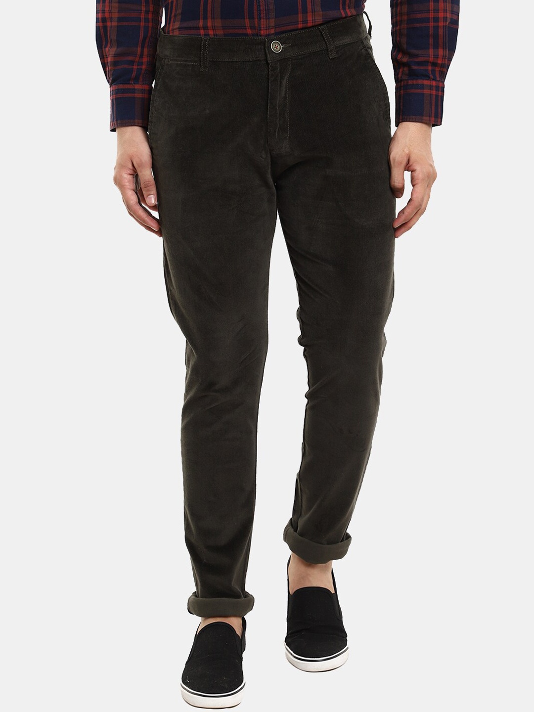 

V-Mart Men Olive Green Classic Slim Fit Trousers