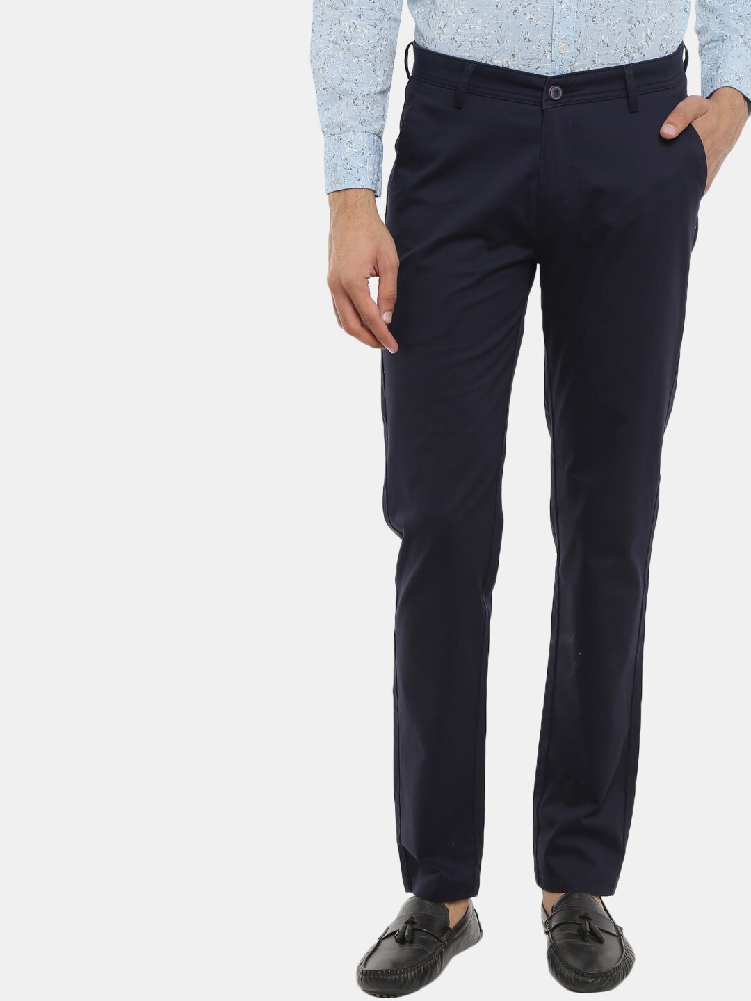 

V-Mart Men Navy Blue Classic Slim Fit Chinos