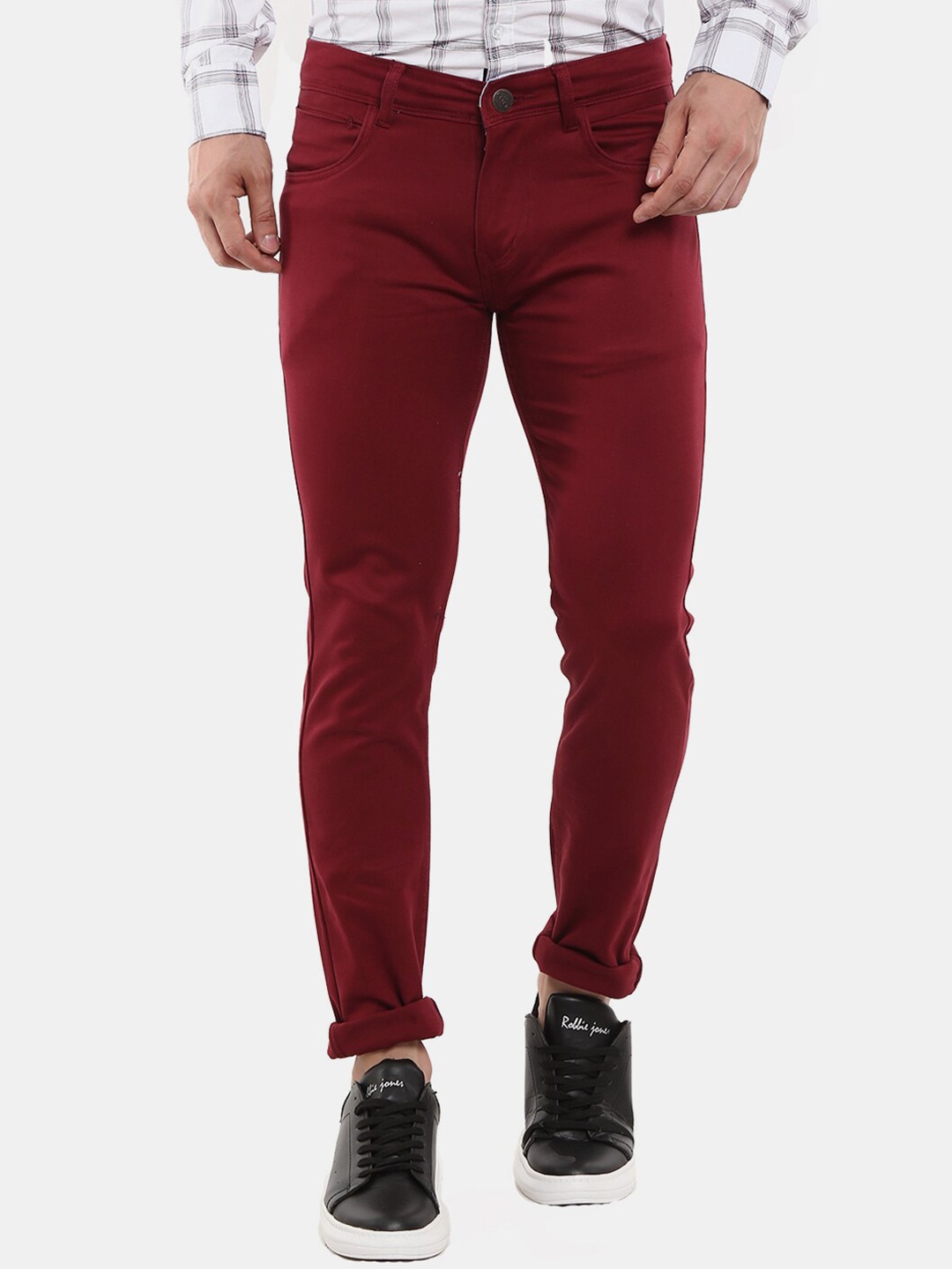 

V-Mart Men Maroon Classic Slim Fit Chinos Trousers