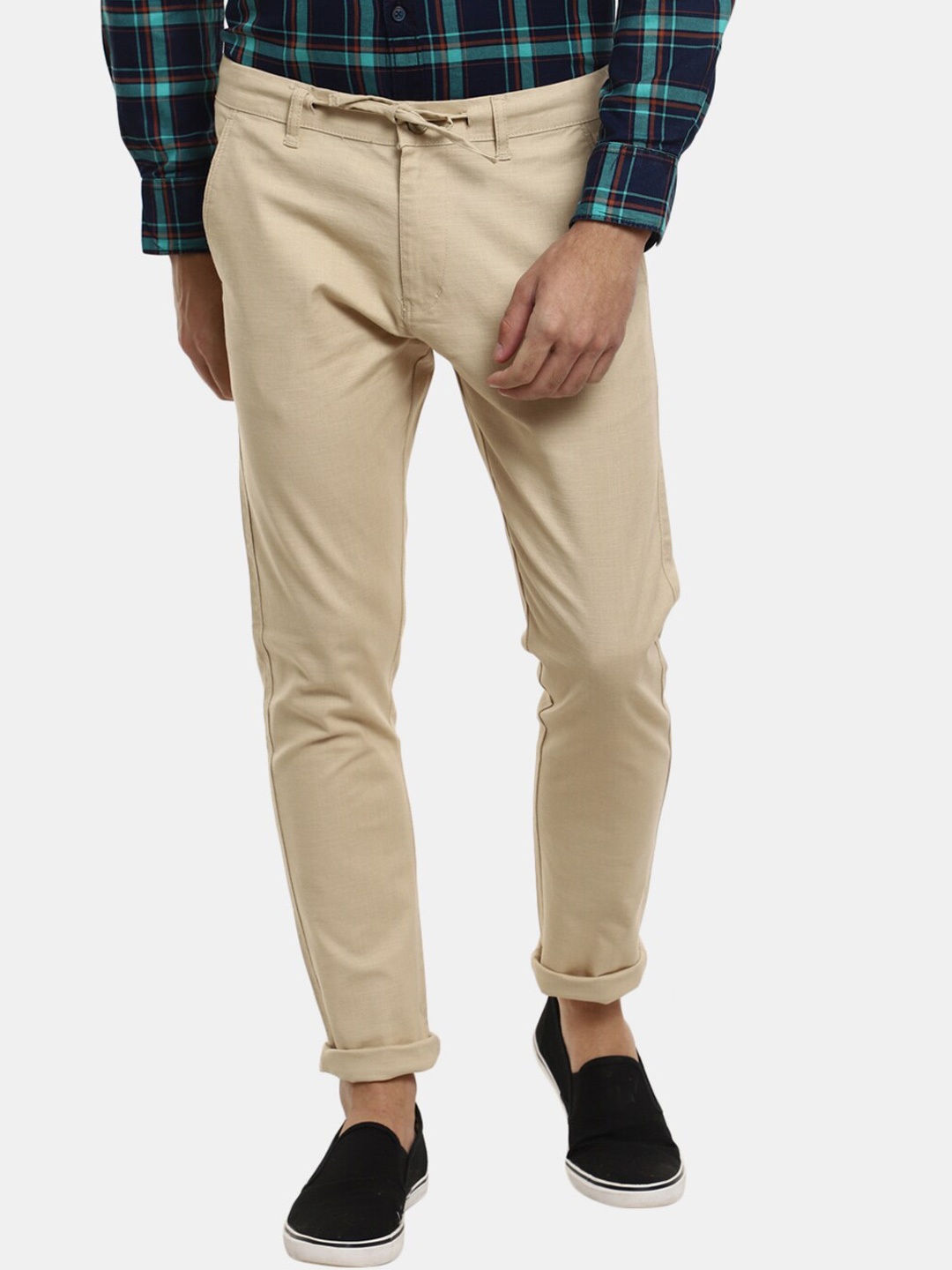 

V-Mart Men Beige Classic Cotton Trousers