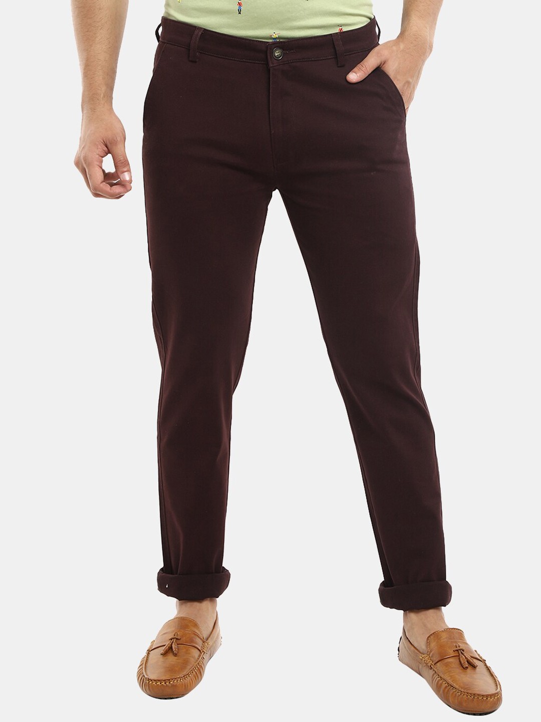 

V-Mart Men Red Classic Slim Fit Chinos Trousers