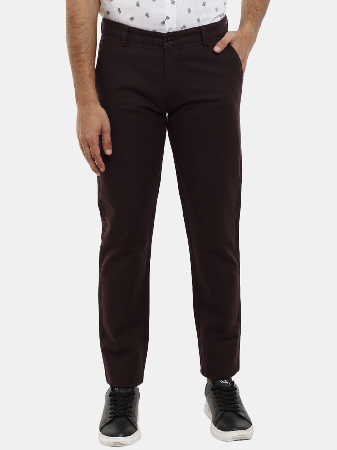 

V-Mart Men Maroon Classic Slim Fit Cotton Chinos Trousers