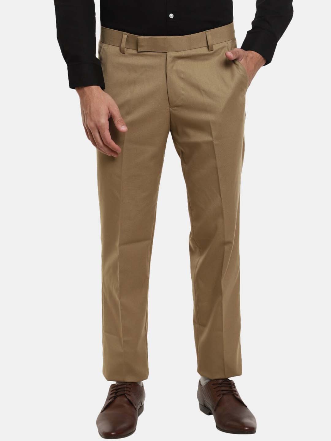 

V-Mart Men Khaki Classic Cotton Slim Fit Trousers