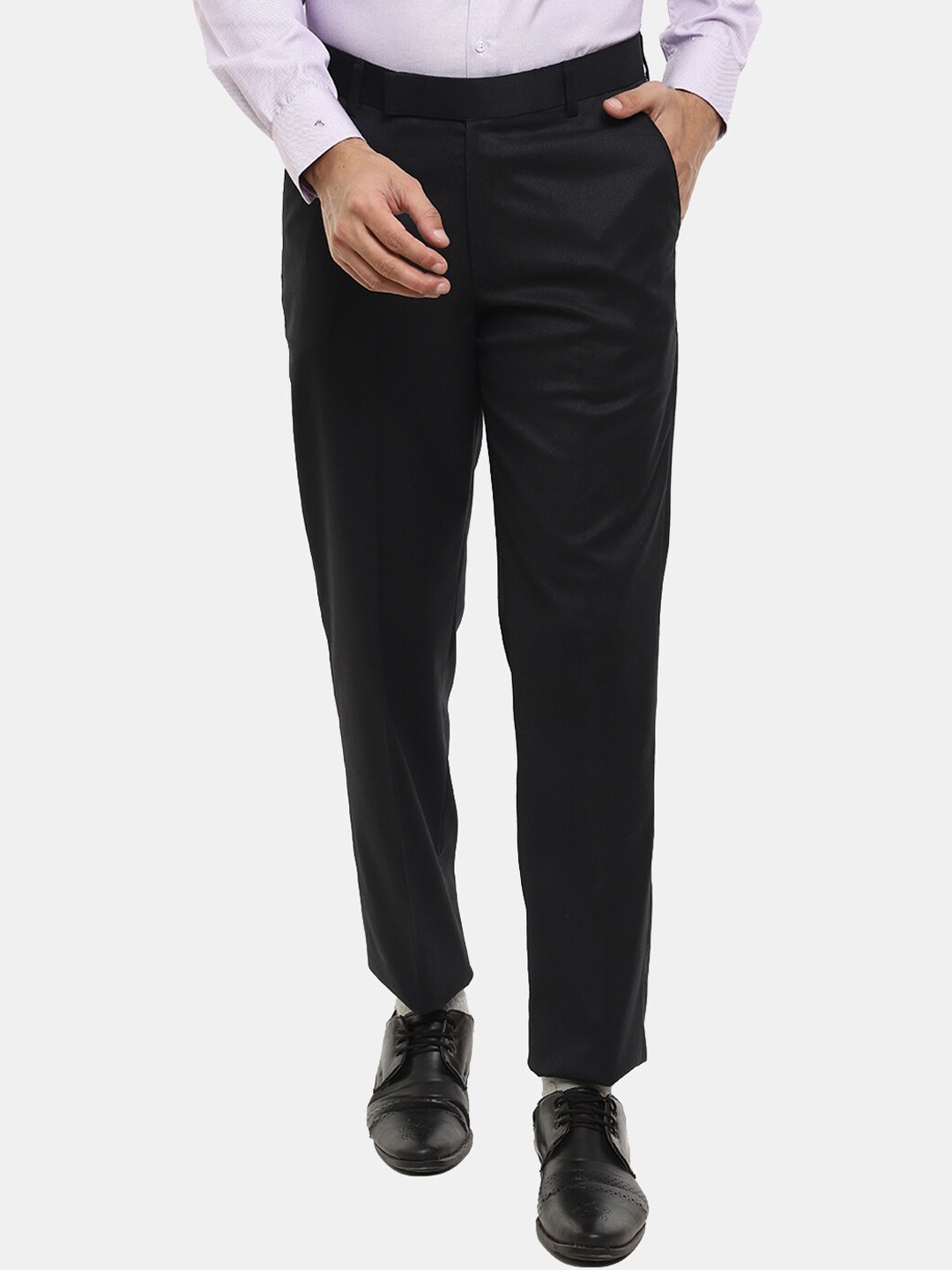 

V-Mart Men Navy Blue Classic Slim Fit Cotton Trousers