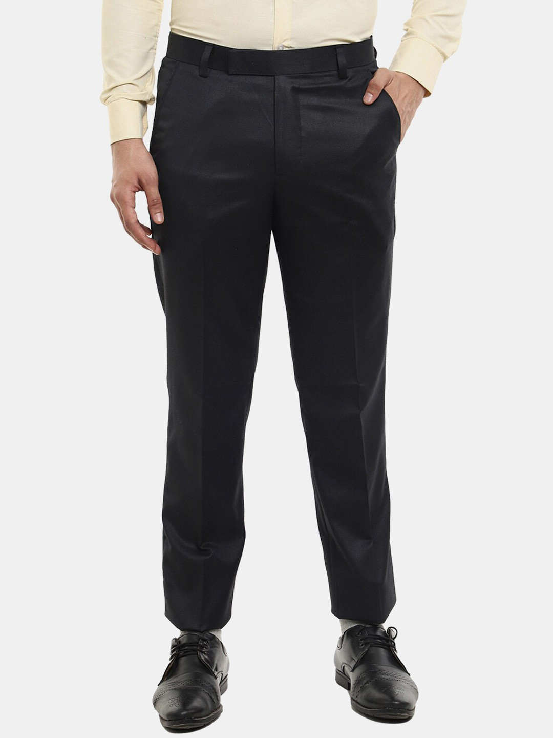 

V-Mart Men Navy Blue Classic Slim Fit Cotton Trousers