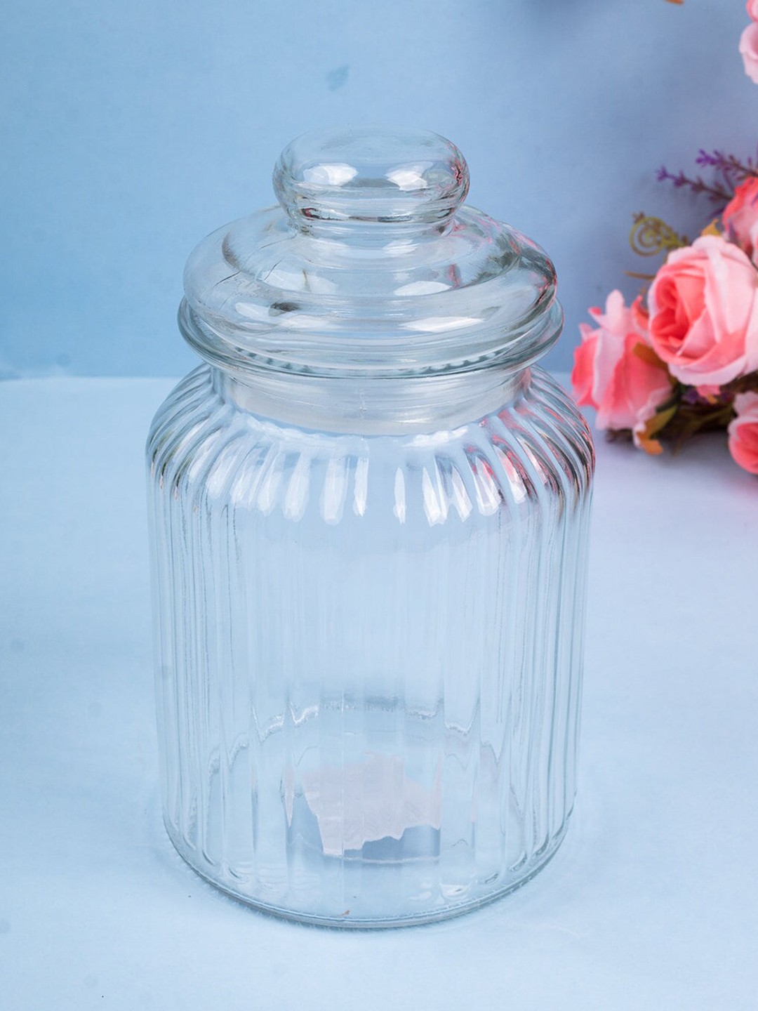 

MARKET99 Transparent Textured Glass Jar 800 ML