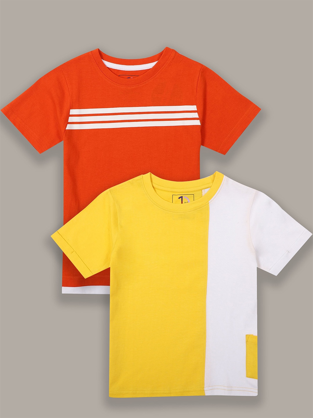 

Jumping Joey Boys Orange & Yellow Pack of 2 Pure Cotton T-shirt