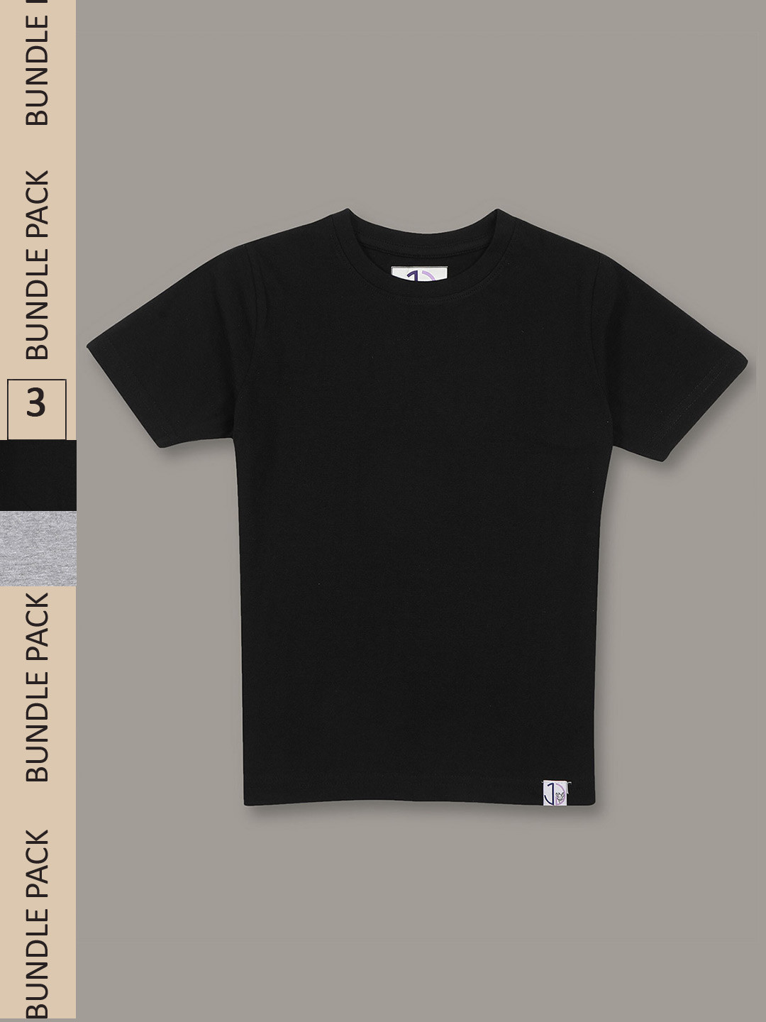 

Jumping Joey Boys Pack Of 2 Black & Grey Melange Pure Cotton T-shirt