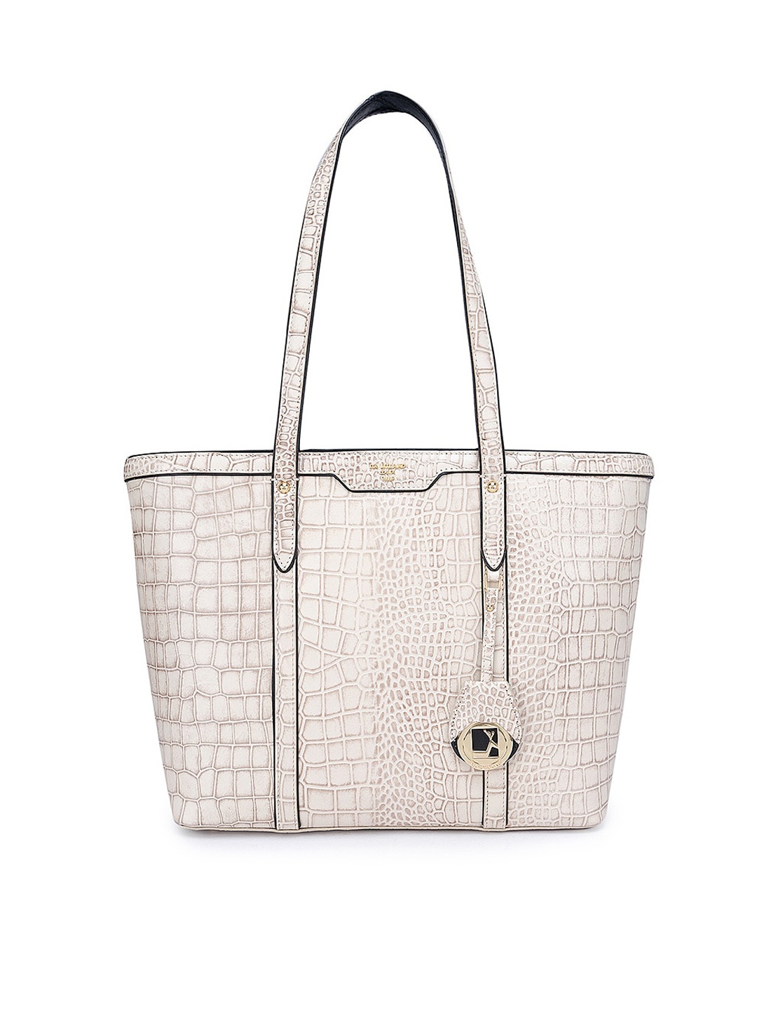 

Da Milano White Textured Leather Oversized Structured Shoulder Bag