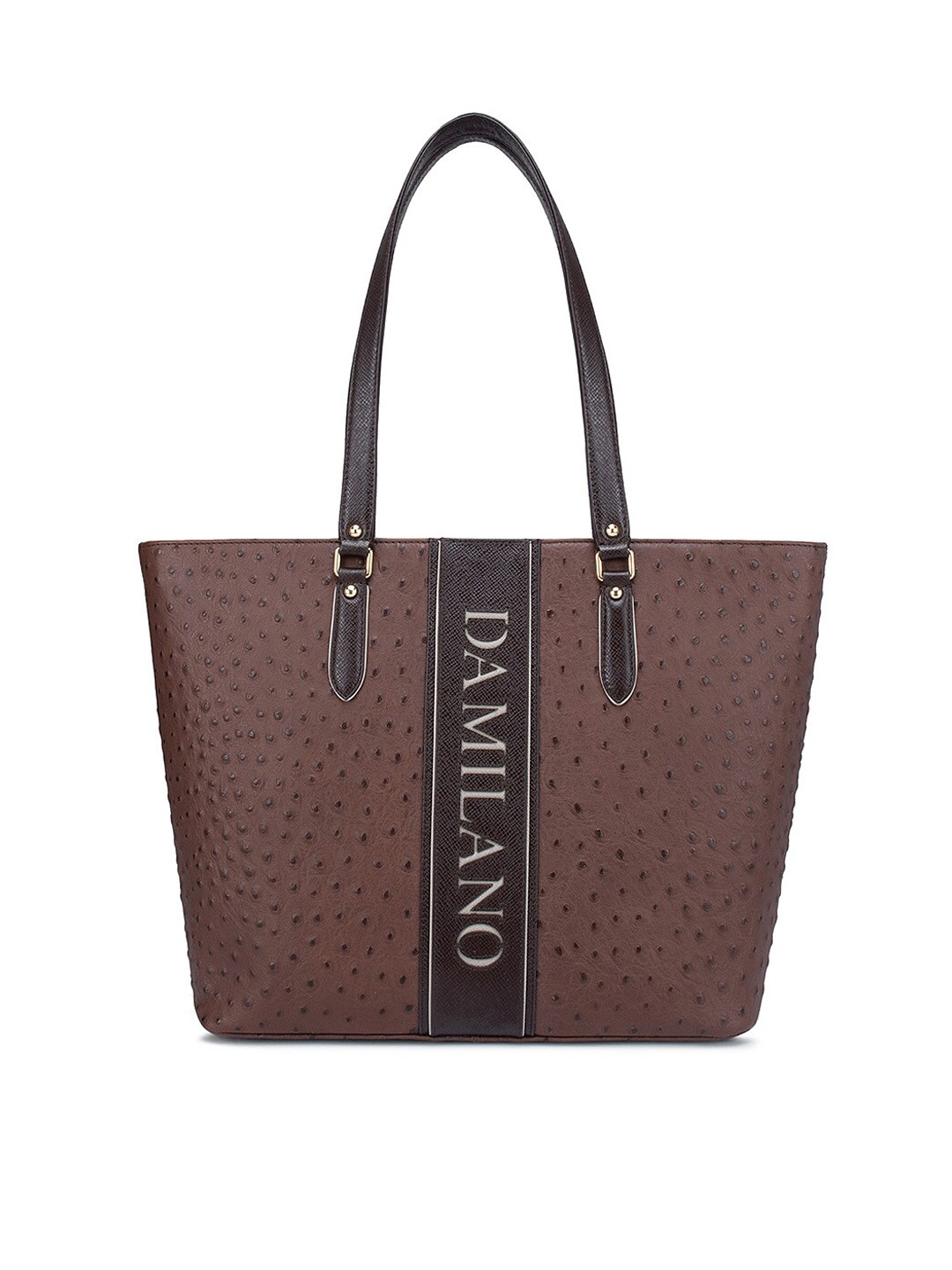 

Da Milano Brown Textured Leather Shopper Tote Bag