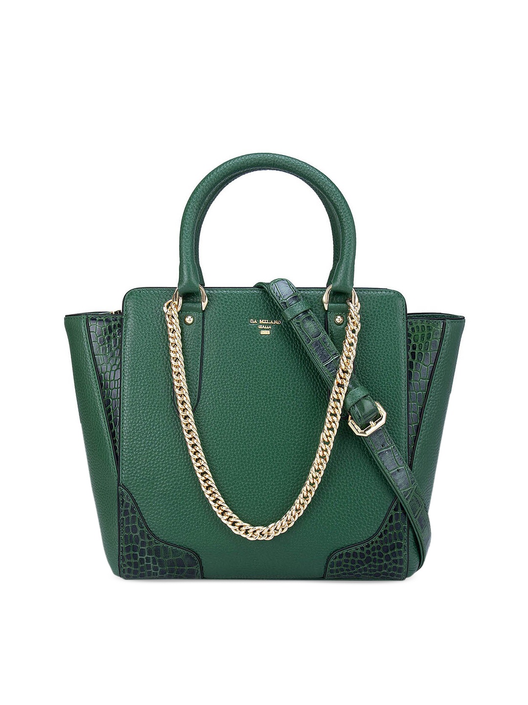 

Da Milano Green Leather Shopper Handheld Bag