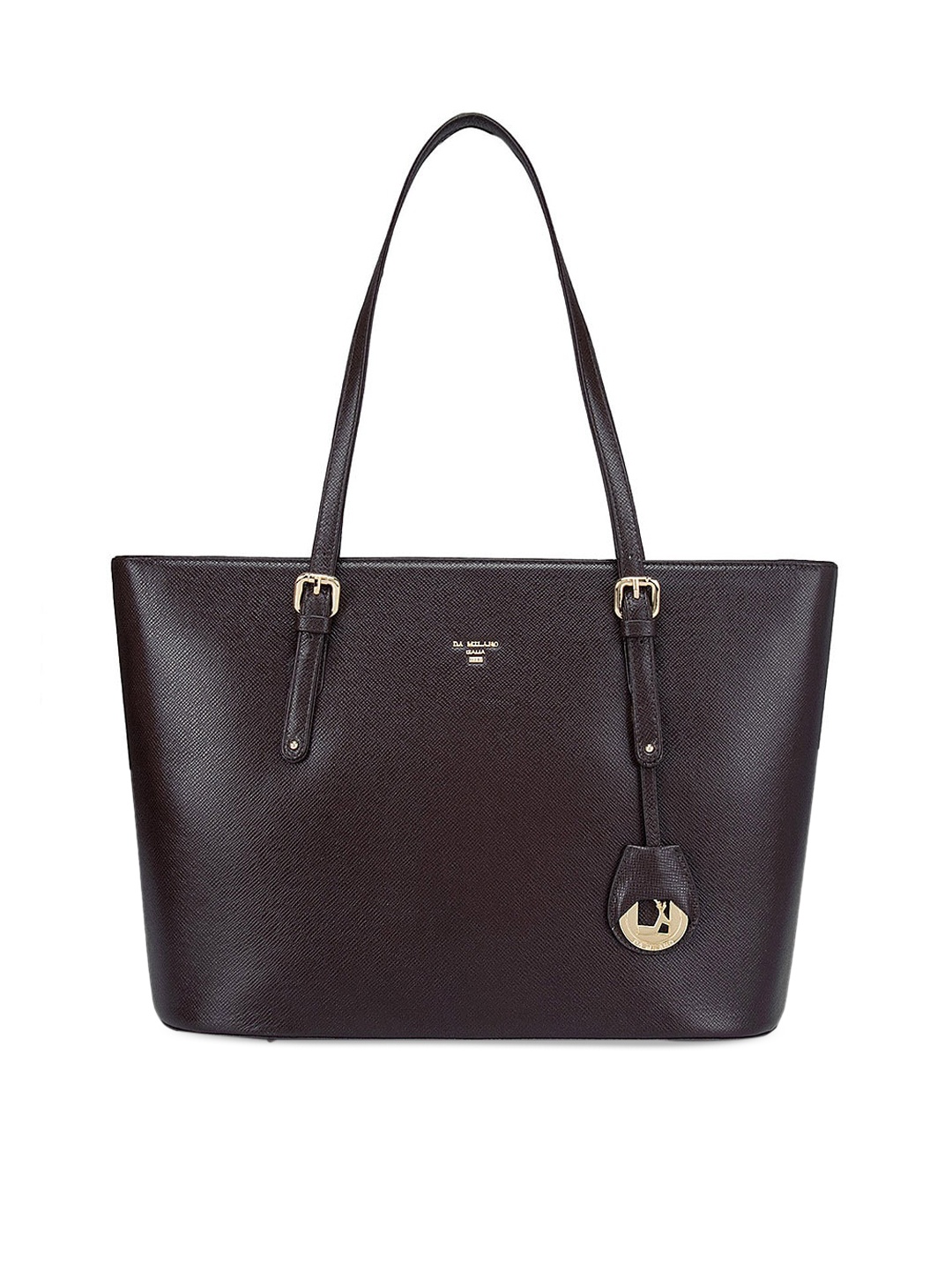 

Da Milano Brown Leather Structured Shoulder Bag