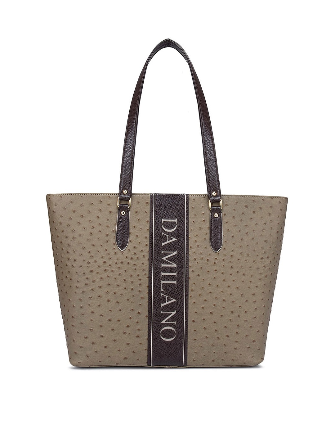 

Da Milano Beige Textured Leather Oversized Shopper Tote Bag