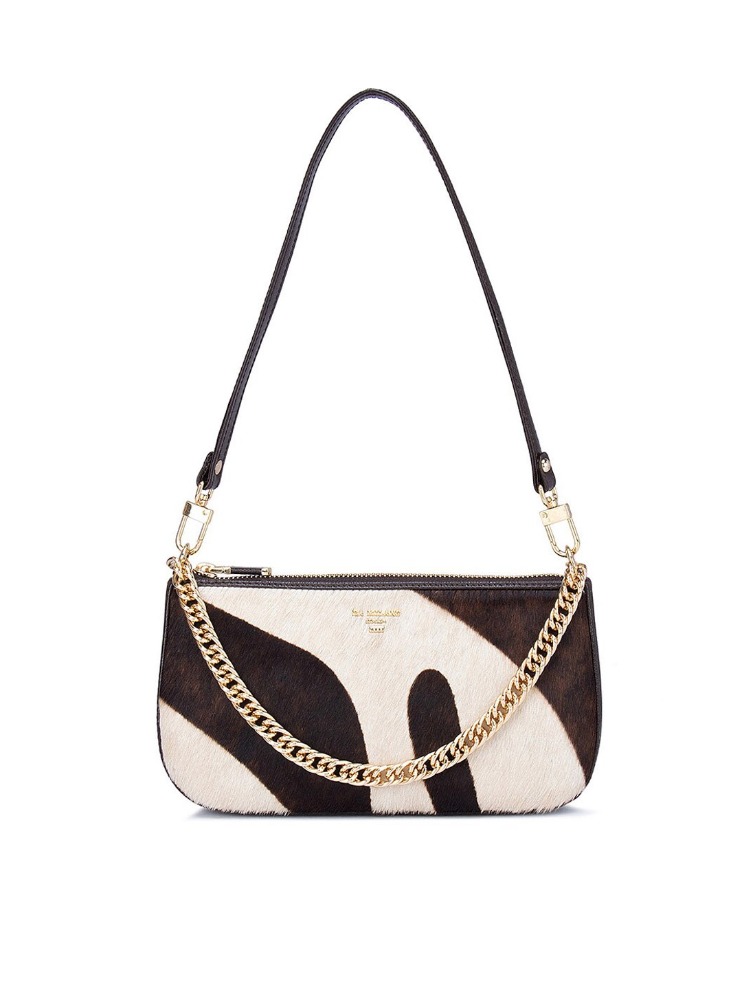 

Da Milano Brown Colourblocked Leather Structured Shoulder Bag