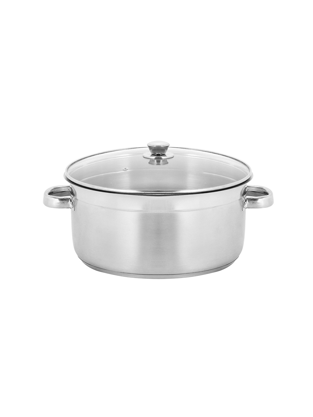 

Vinod Silver-Toned & Transparent Induction Base Two Tone Stainless Steel Sauce Pan 2.3 Ltr