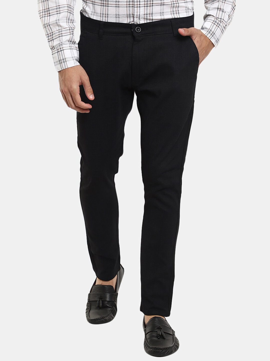 

V-Mart Men Black Classic Slim Fit Chinos Trousers