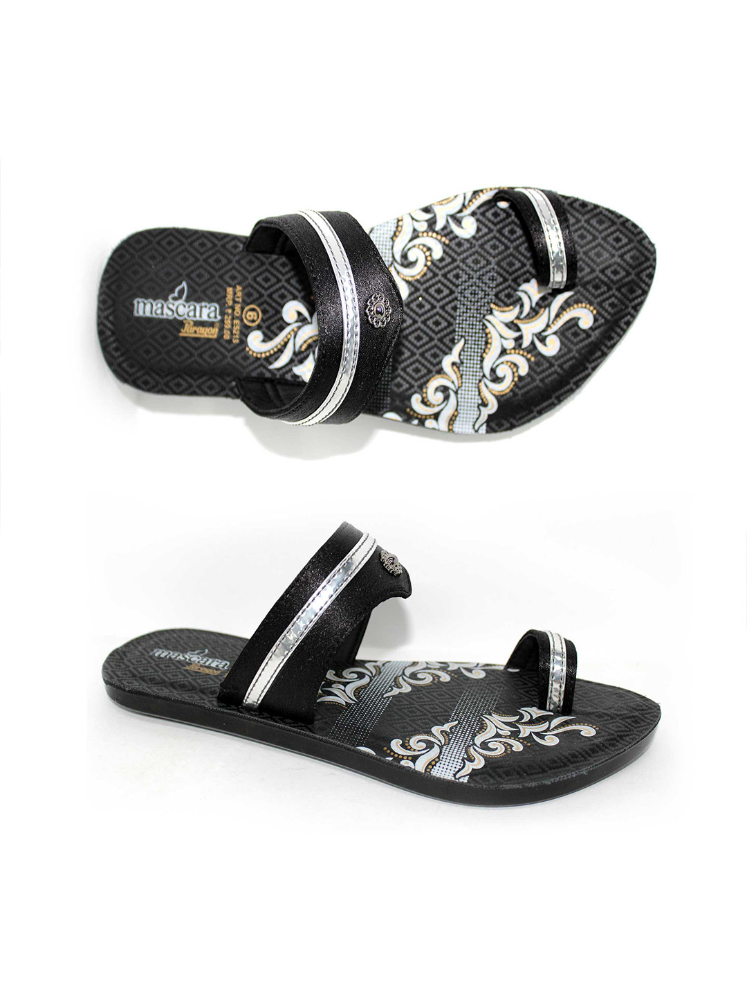 

Paragon Women Black Printed One Toe Flats