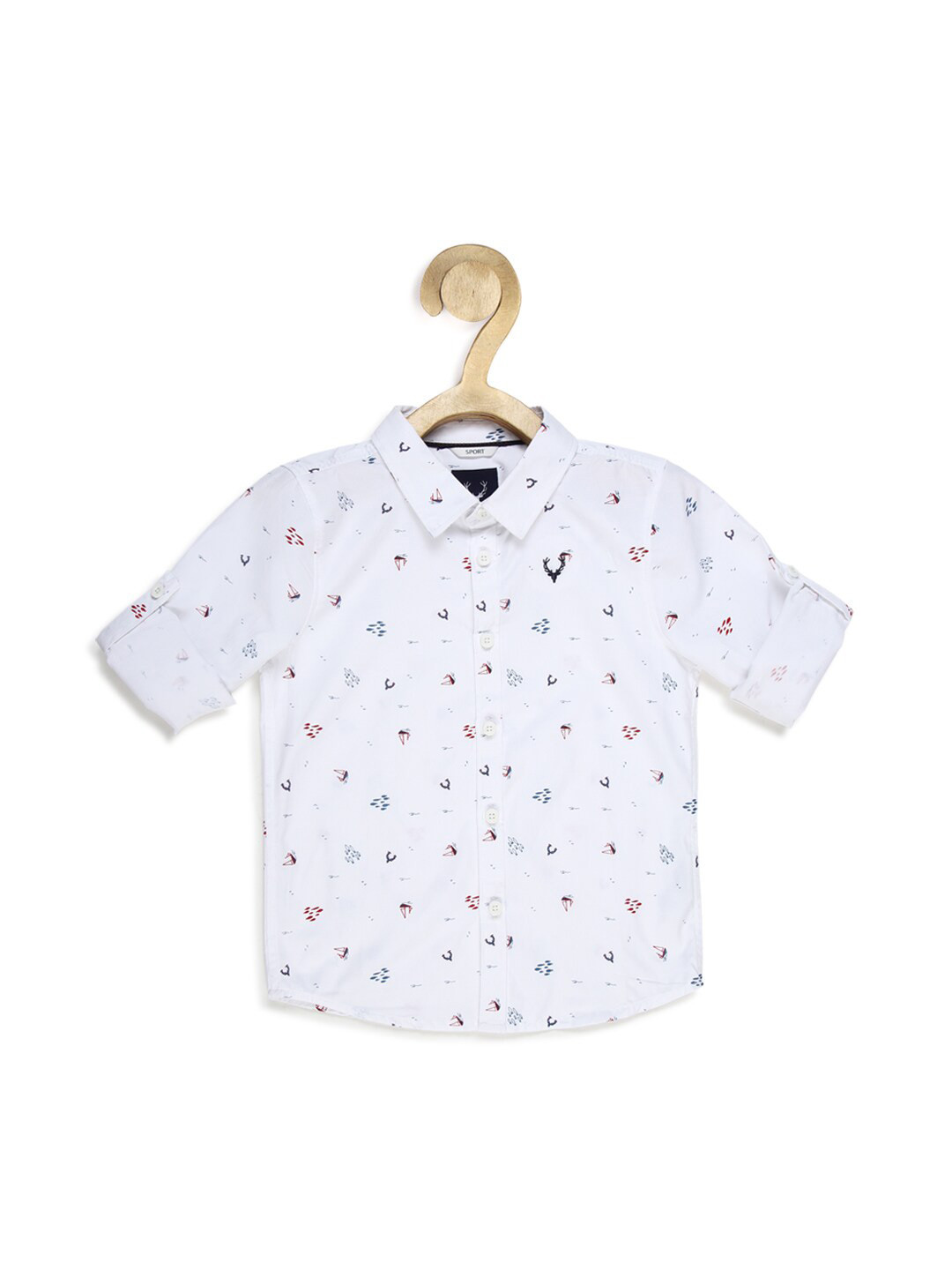 

Allen Solly Junior Boys Slim Fit Printed Casual Shirt, White