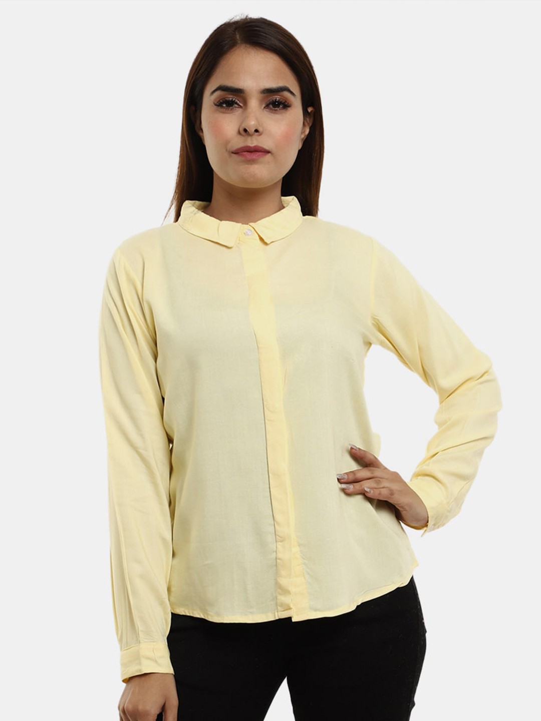 

V-Mart Women Yellow Casual Cotton Shirt