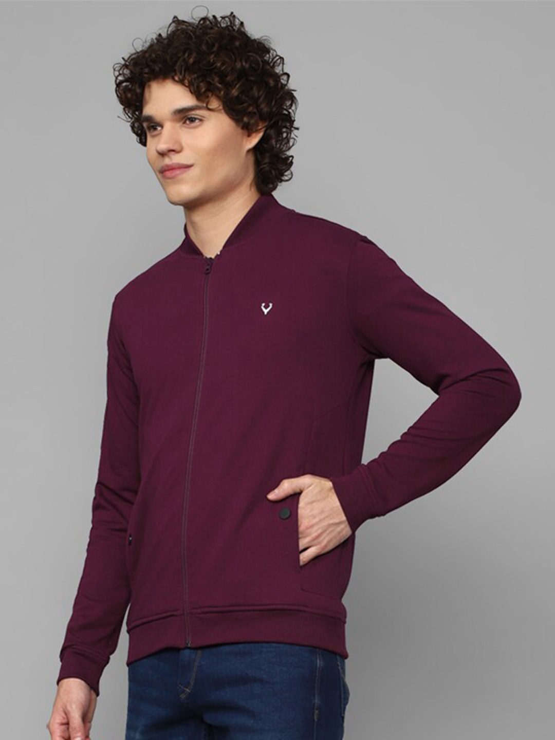 

Allen Solly Men Burgundy Cotton Sweatshirt