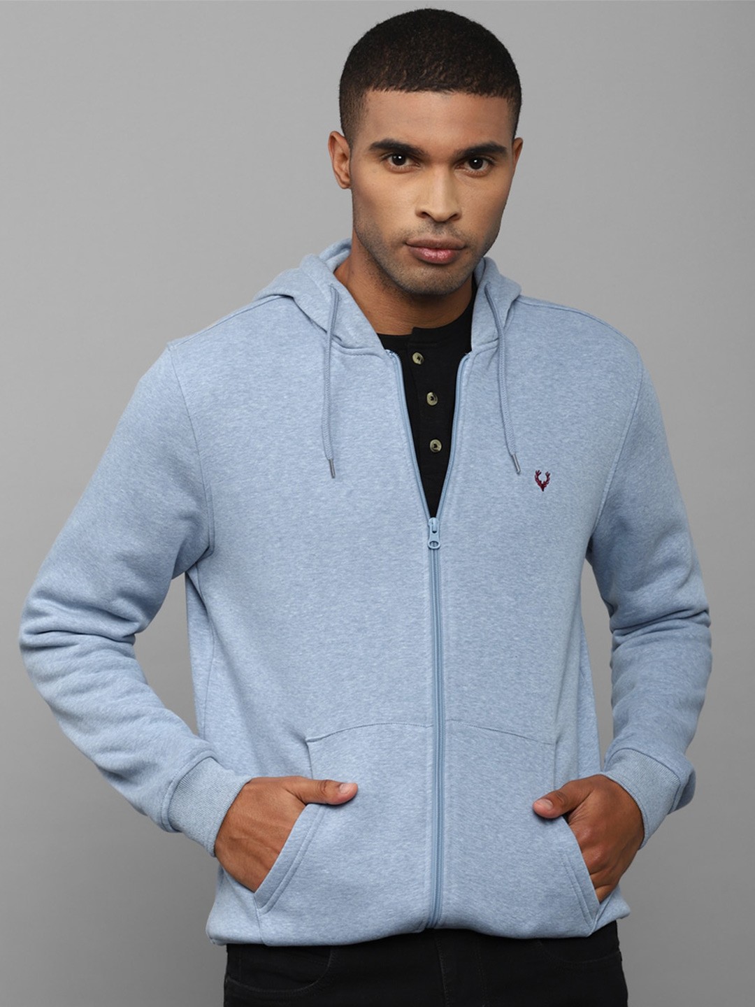 

Allen Solly Men Blue Cotton Hooded Sweatshirt