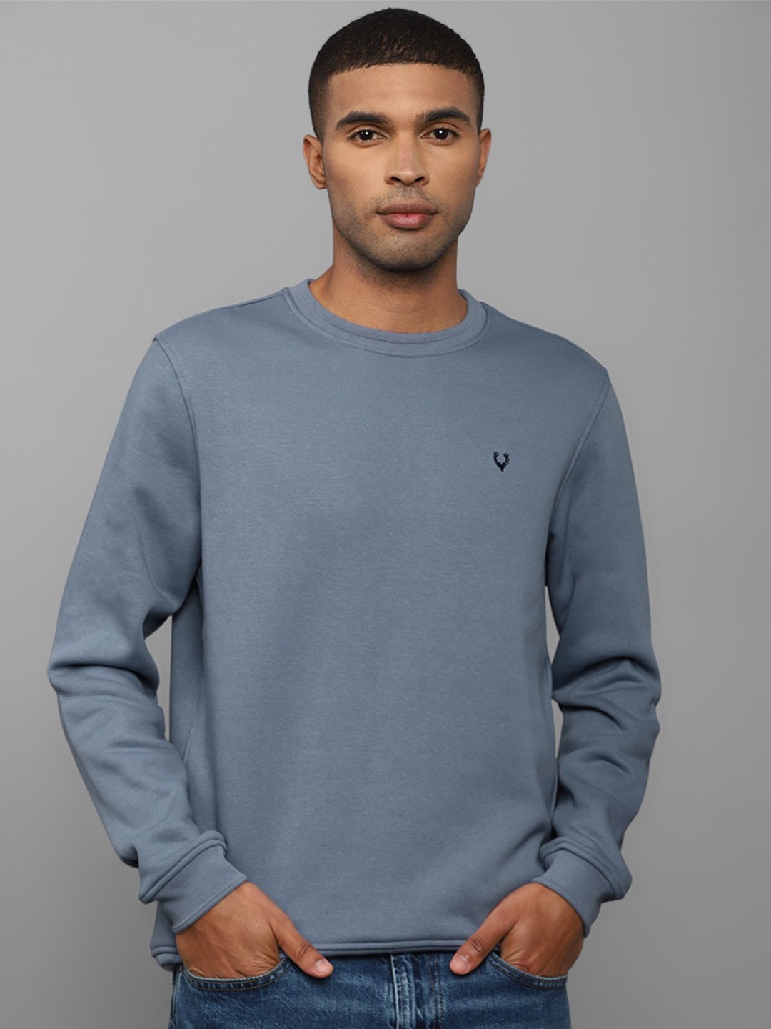 

Allen Solly Men Blue Cotton Sweatshirt