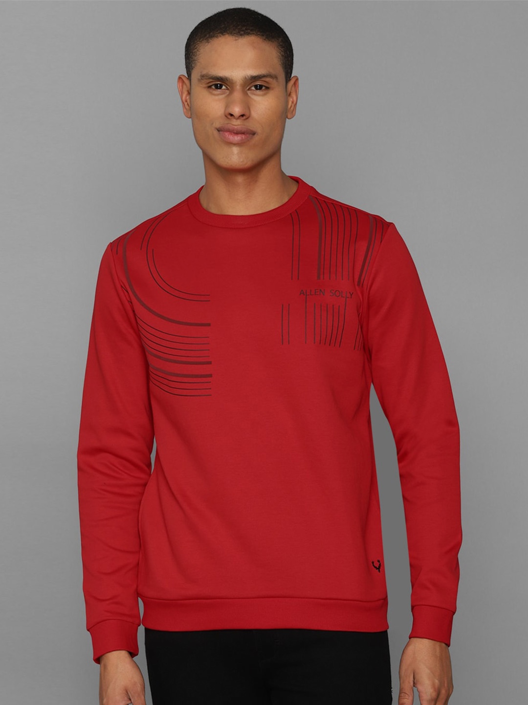 

Allen Solly Men Red Cotton Printed Sweatshirt