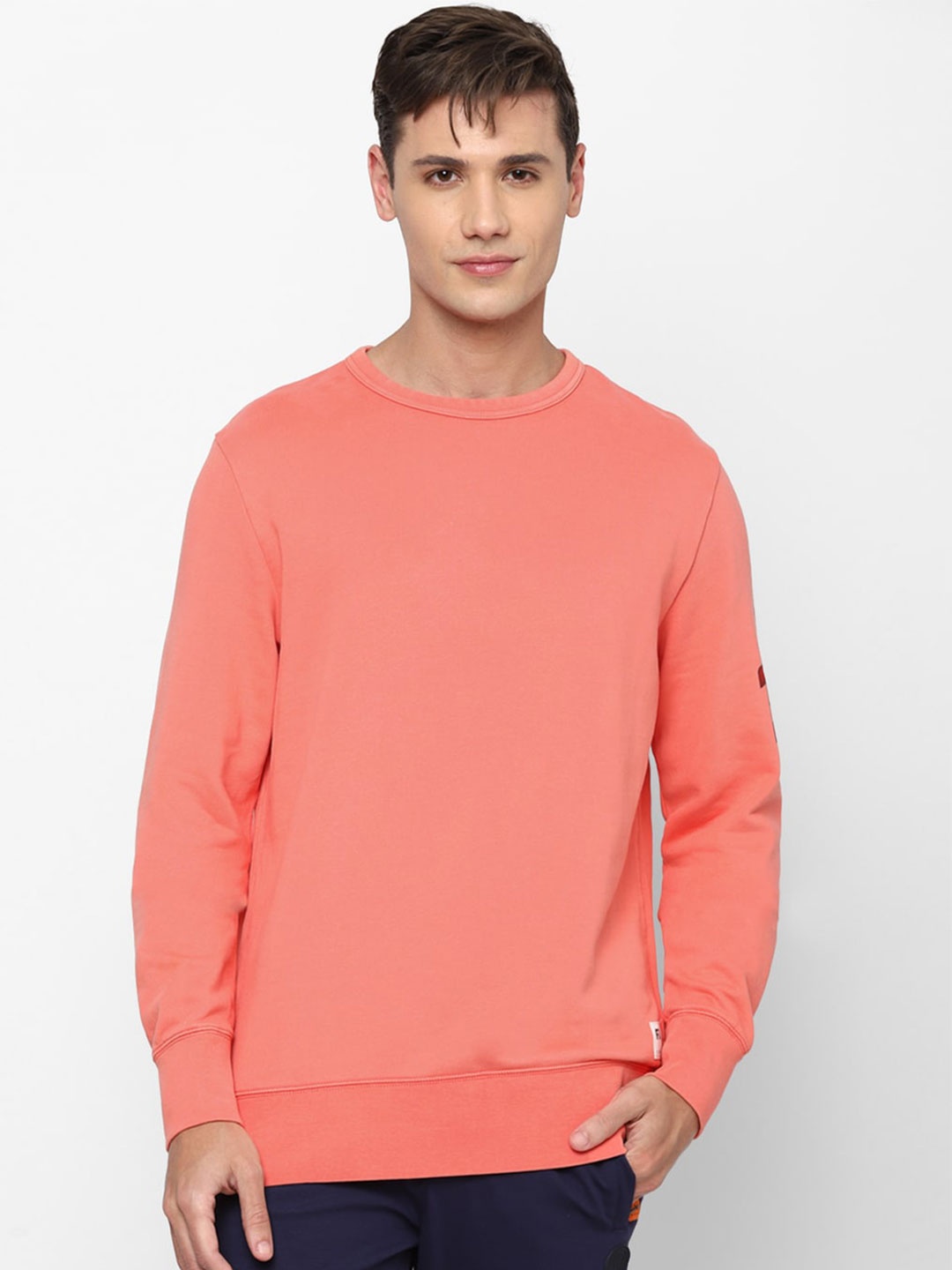 

AMERICAN EAGLE OUTFITTERS Men Pink Solid Sweatshirt